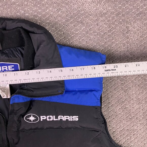 Pure Polaris Puffer Down Vest Men's Large Snowmobile Black Blue - Picture 14 of 14